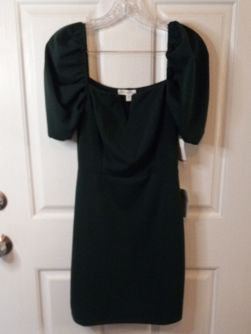 Bailey Blue hunter green cocktail balloon sleeves mini dress NWT women's size L